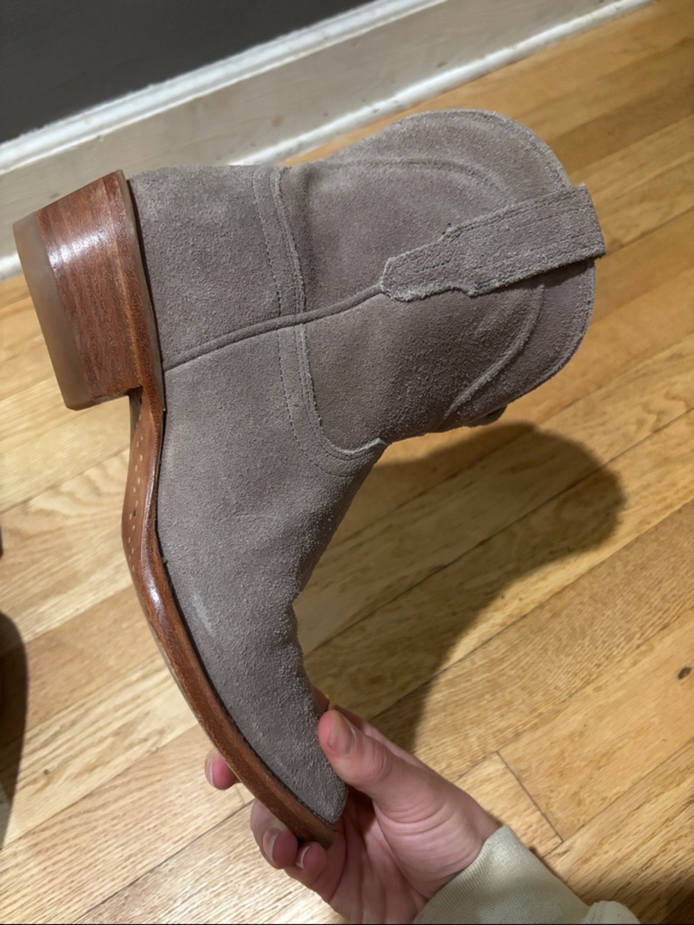 TECOVAS suede leather cowboy booties - Picture 3 of 16